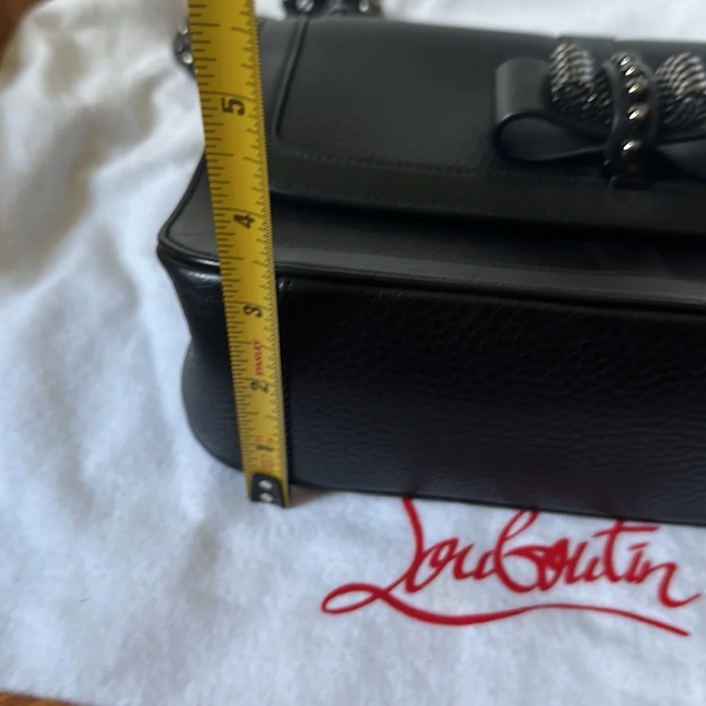 Christian Louboutin Sweet Charity Gaia Calf Leather Shoulder Bag in Black - Picture 6 of 12